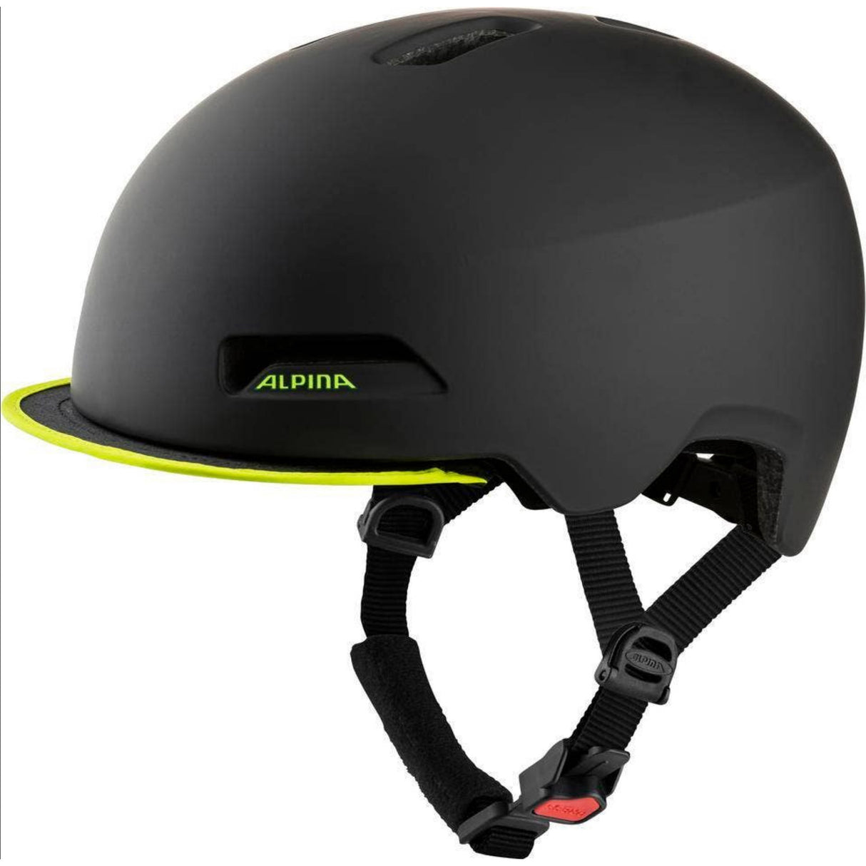 Alpina sports urban hjelm brooklyn 52-57 mat sort gul