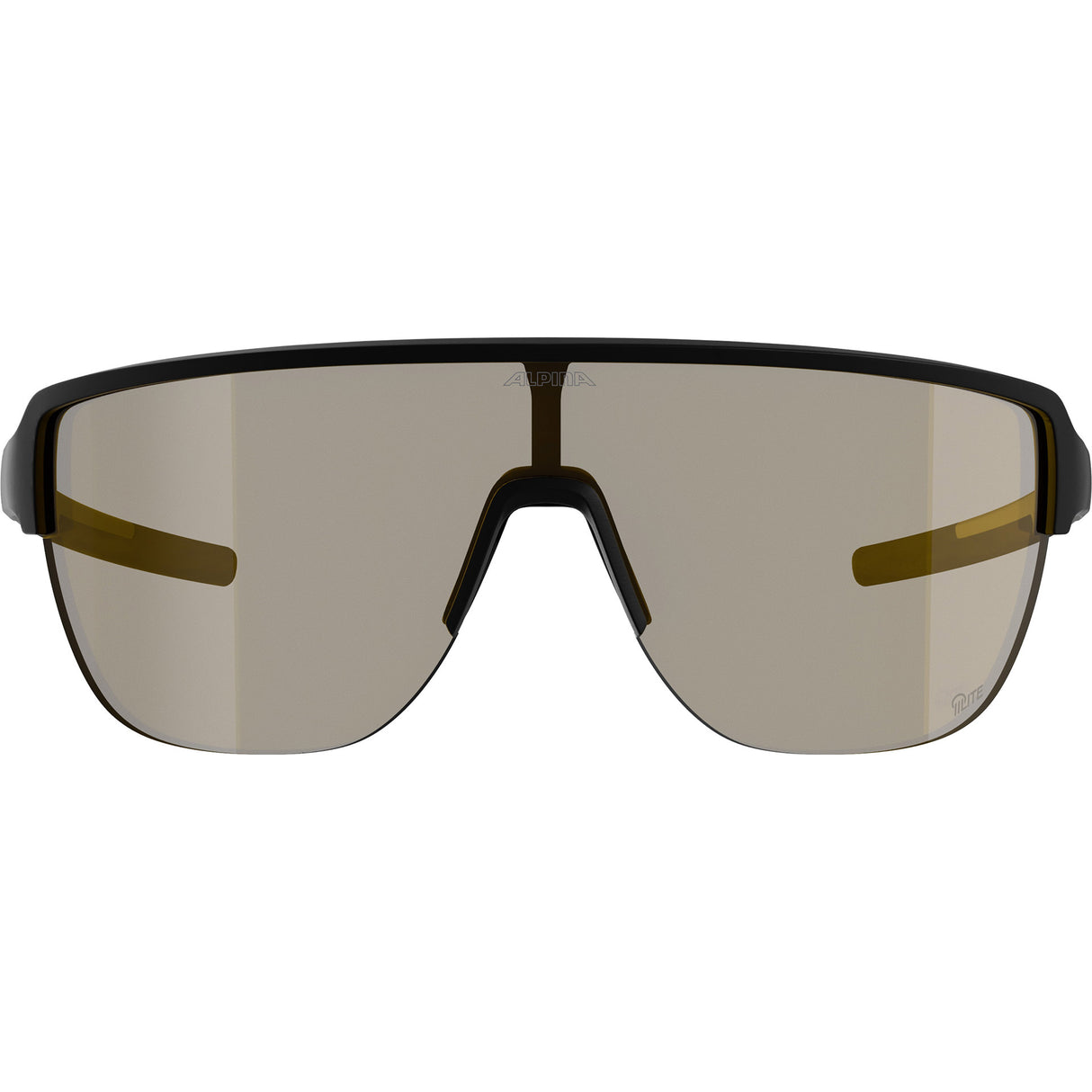 Olympisk sportstøj alpina sportsbrille ram 2.0 q-lite gul linse mat sort