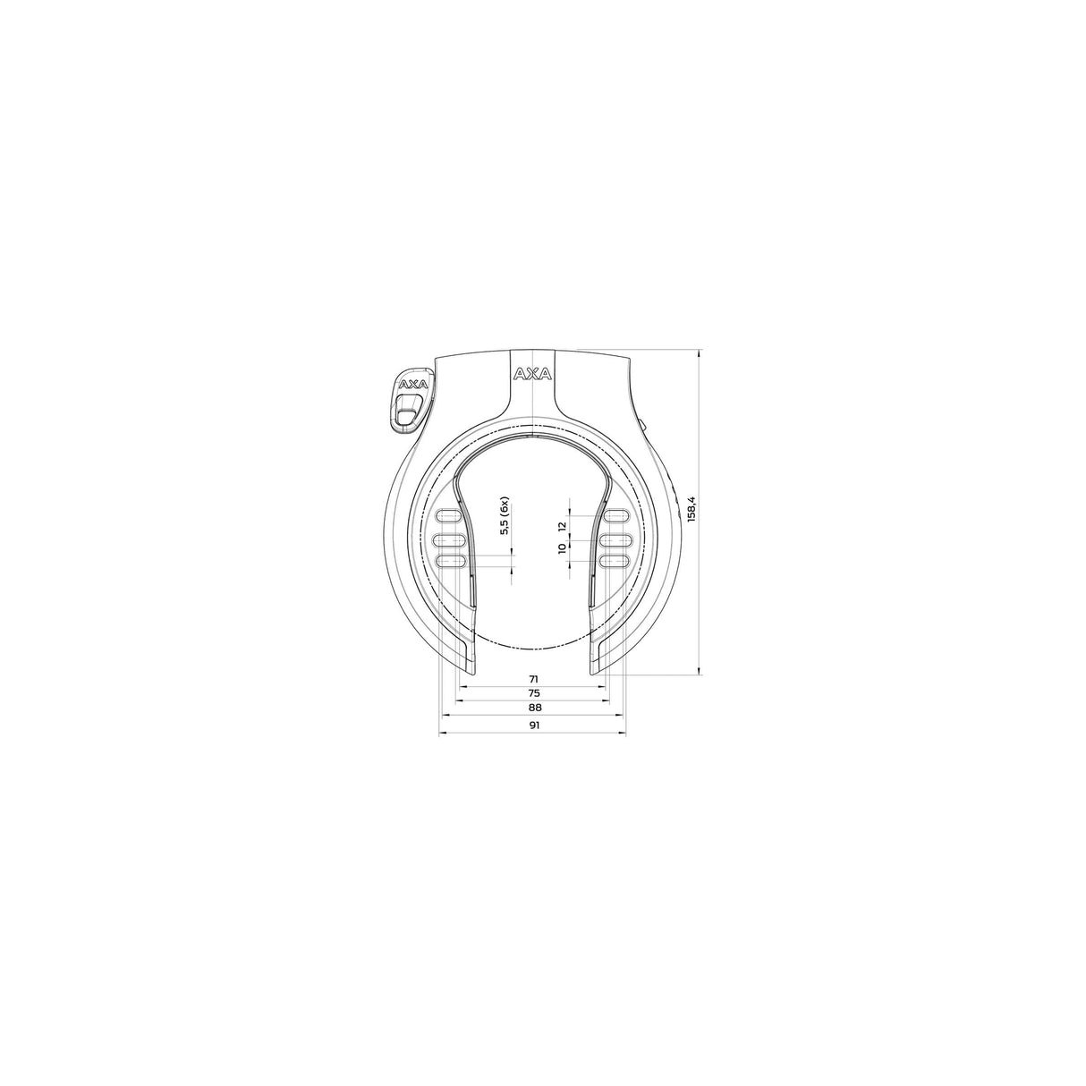 Axa Victory Ringslot - Art -2 - Black Gray - 56mm - Cykelsikkerhed