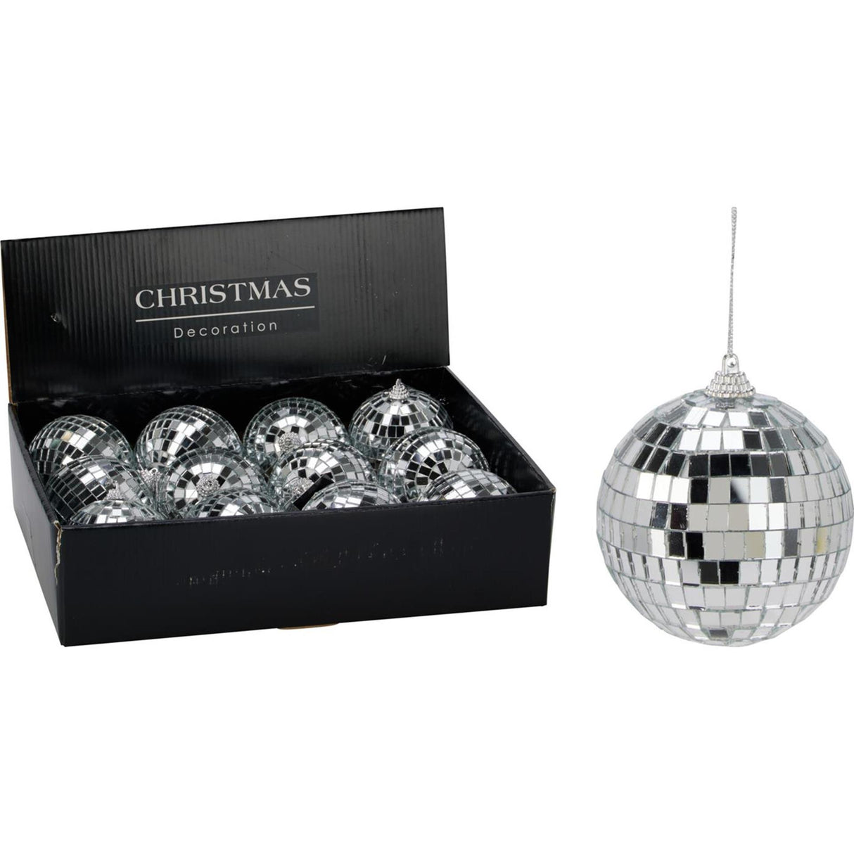 Home styling spiegelbal 8cm zilver spiegelbal 8cm zilver glas