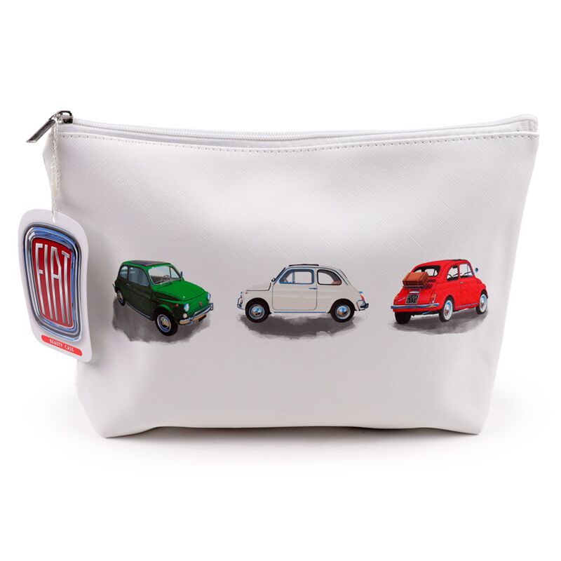 Fiat 500 pvc toilettaske stor makeuptaske
