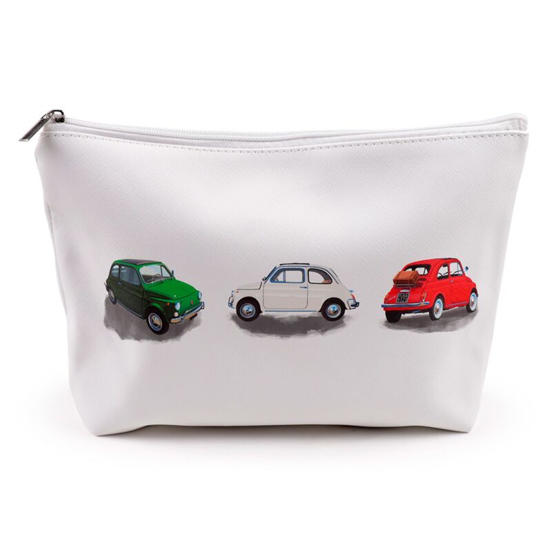 Fiat 500 pvc toilettaske stor makeuptaske