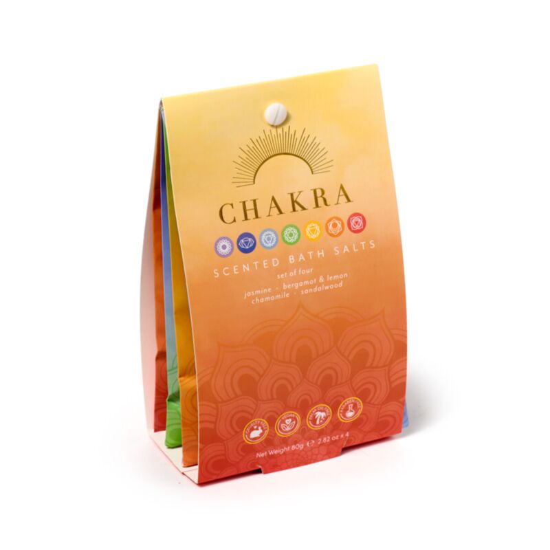 Sæt med 4 chakra-badepulverposer