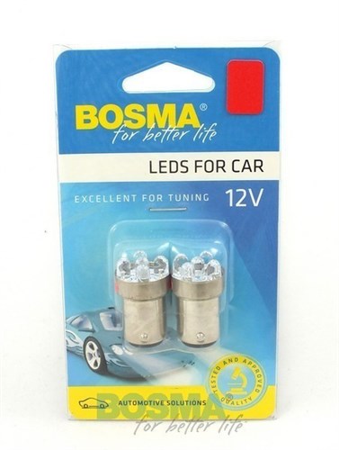Bosma-kort A 2 5-LED LAMP 12V BAY15D Rød