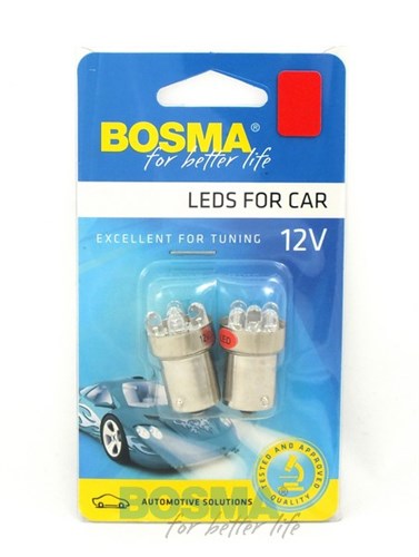 Bosma-kort A 2 5-LED LAMP 12V BA15S RØD