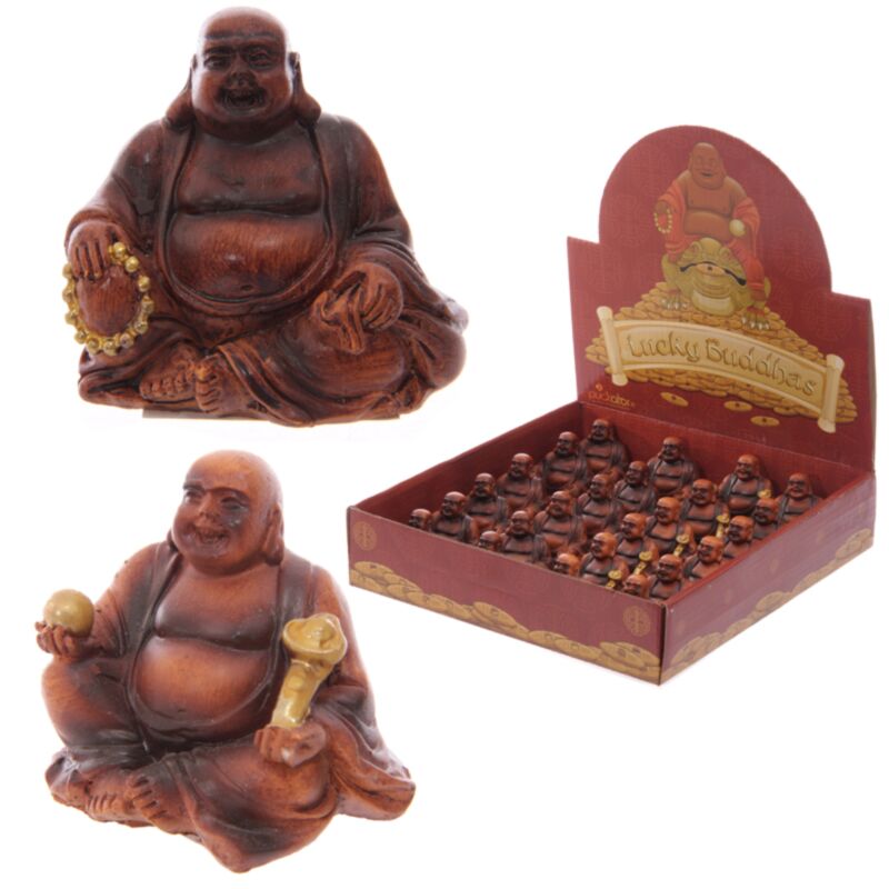 Mini-træ-effekt kinesisk grinende Buddha