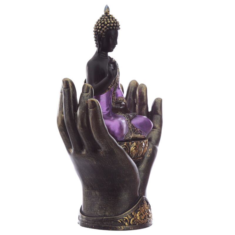 I hænder - lilla sort thai buddha