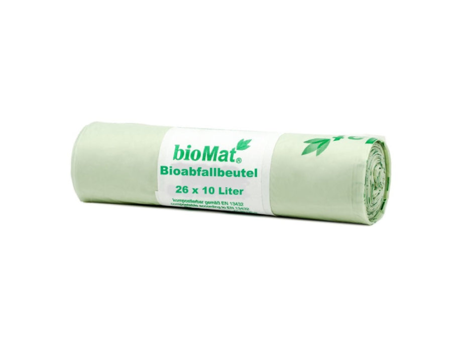 Biomat komposterbare affaldsposer med håndtag - 10L - 26 stk.