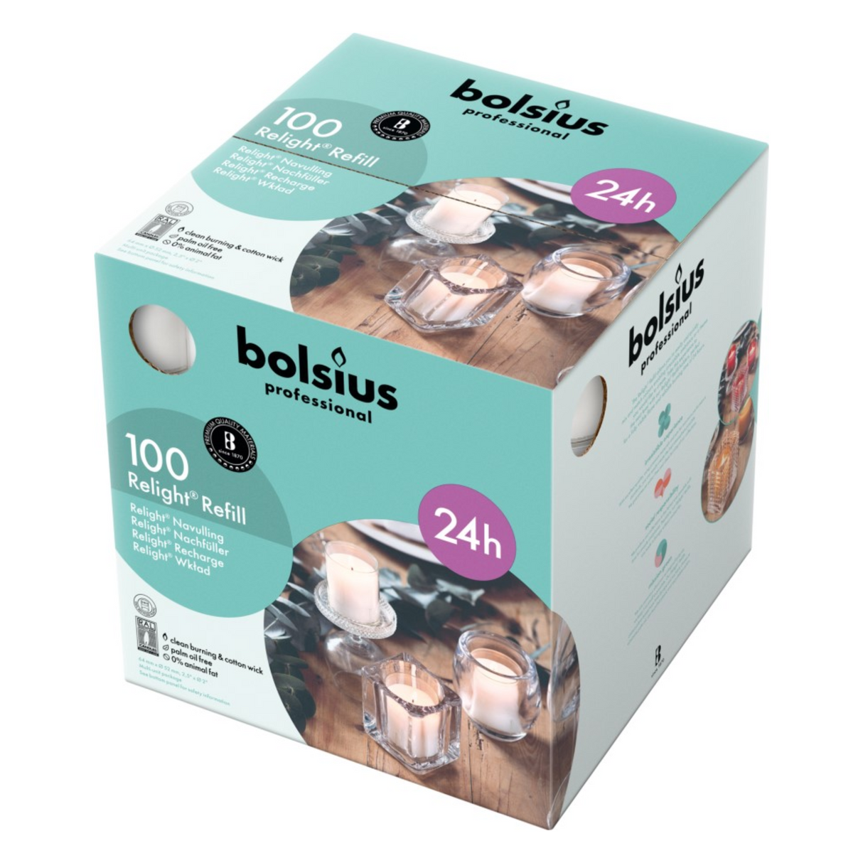 Bolsius relight refill gennemsigtig (100 styk)