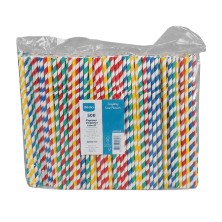 Depa bukkestrå assorteret papir fsc 6x220 mm (500 stk.)