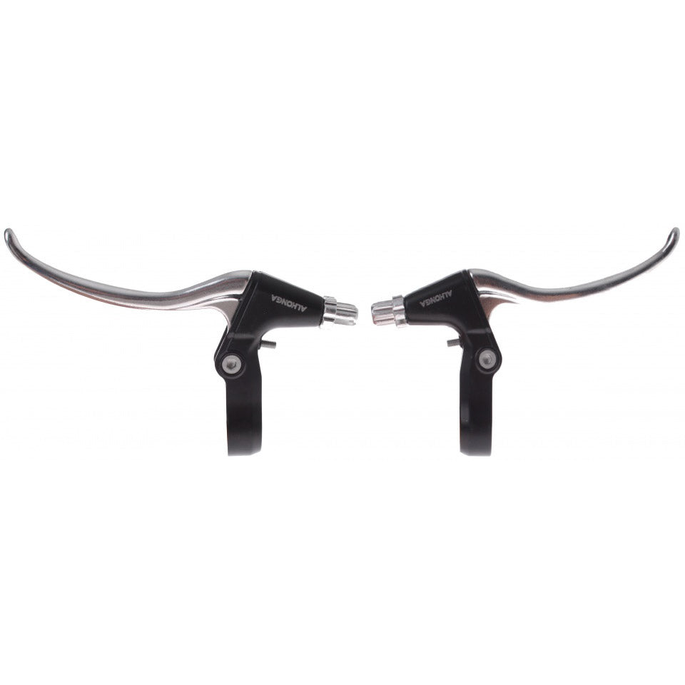 Brakehåndtag Set V-Brake 4-Finger Black Silver 2-Piece