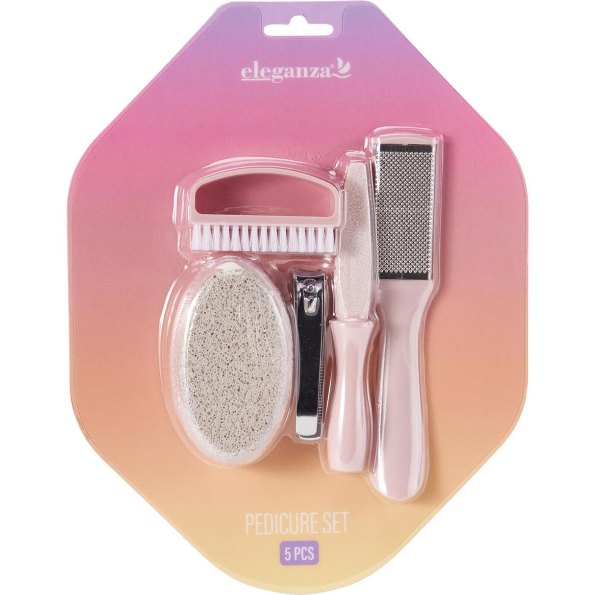 Eleganza pedicureset 5-delig 3 assorti