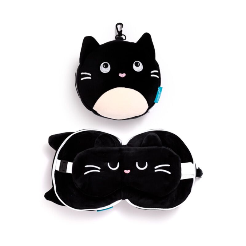 Ty relaxeazzz feline fine round travel pillow sleep mask