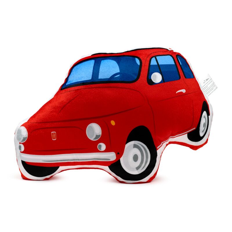 Fiat 500 rød plys pyntepude