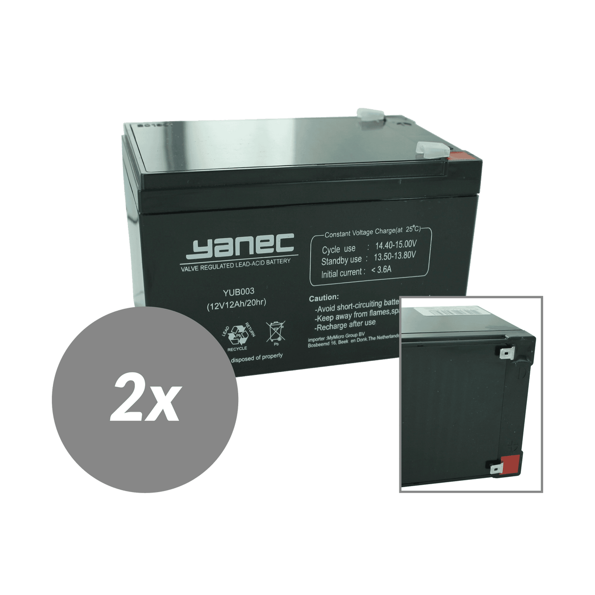 Yanec ups batteriudskiftningssæt rbc6 (ekskl. kabler)