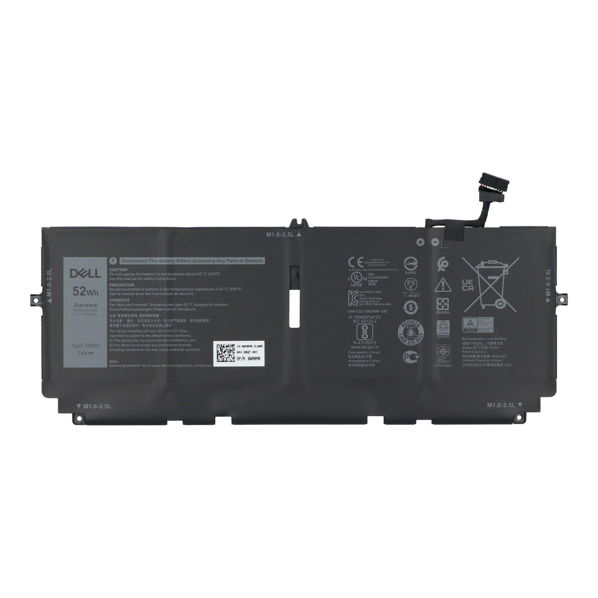 Dell bærbar batteri 6500 mah