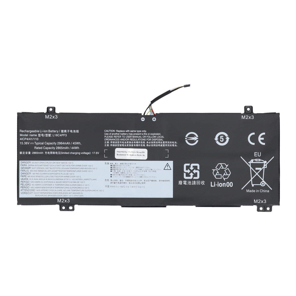 Udskiftning af bærbar batteri 2850 mAh