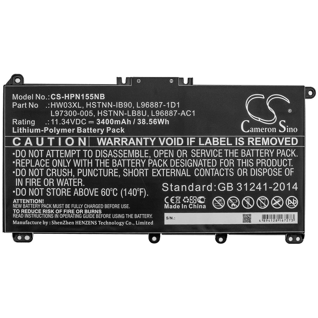 Laptop batteri 3400mah