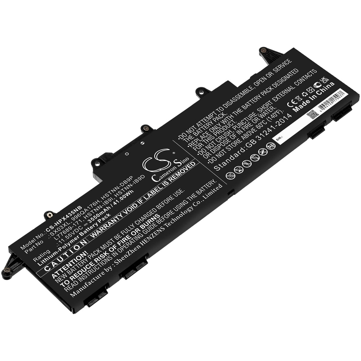 Erstatningsbatteri til bærbar computer på 3550 mah