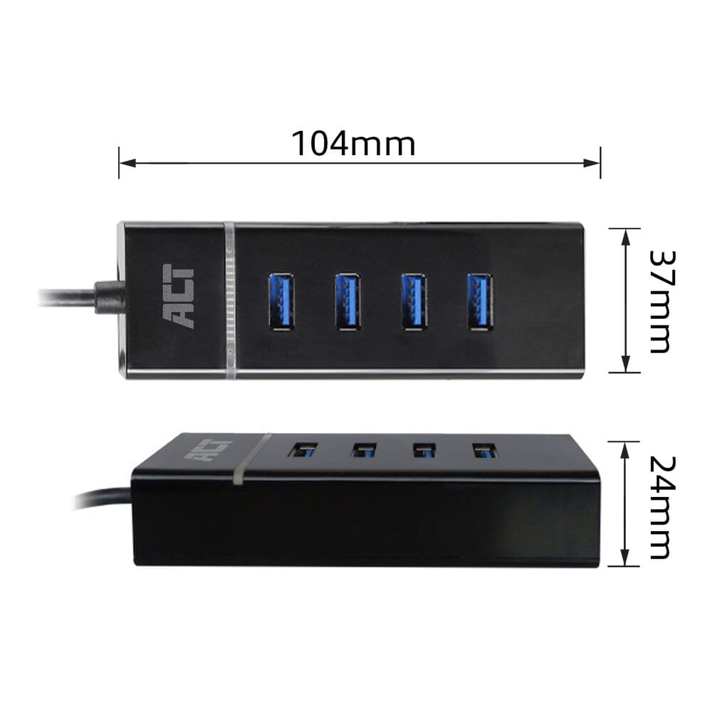 Aktforbindelse USB-C Hub 3.2 med 4 USB-A-porte
