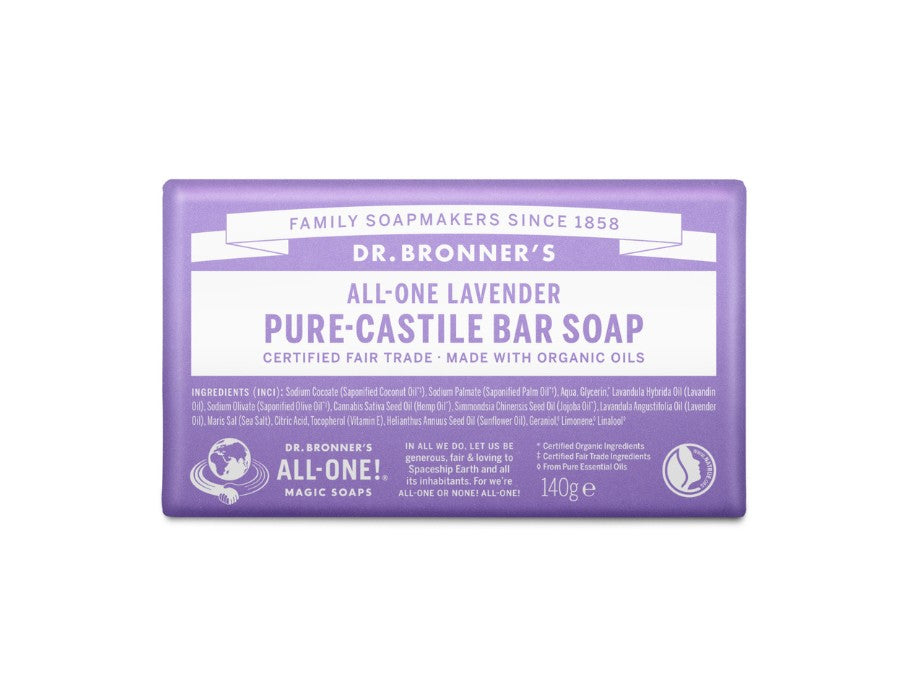 Dr. Bronners sæbestykke - ren castilla - lavendel