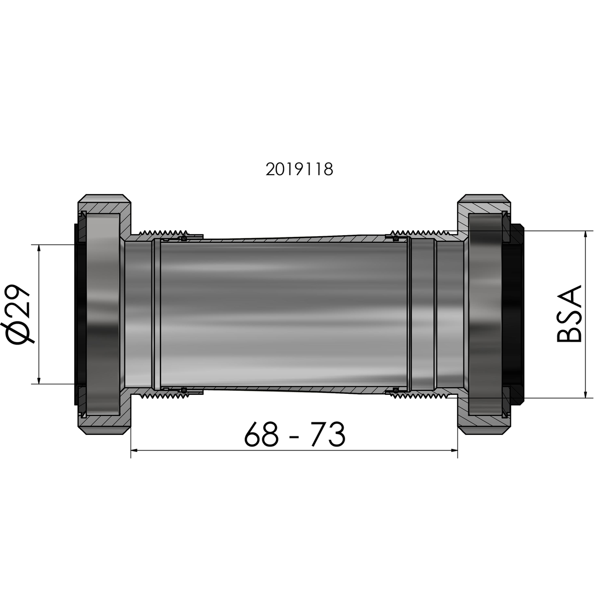 Pladet Elvedes SRAM DUB BSA til race MTB