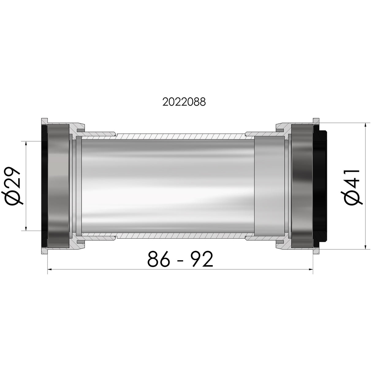 Elvedes bundbeslag sram dub kun pf bb86 92 41mm