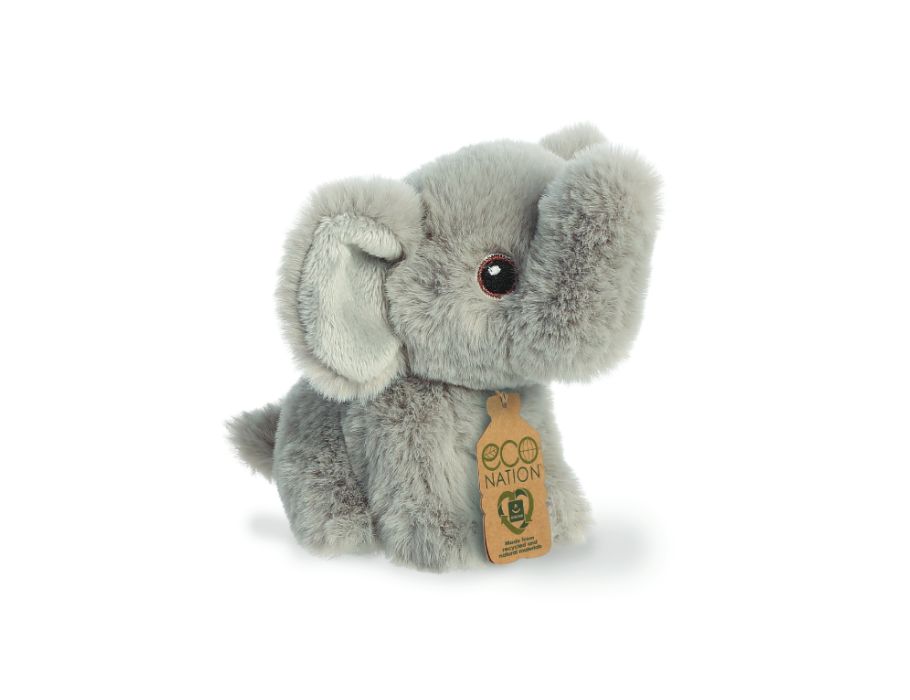 Eco nation plys krammetøj - mini - elefant - 13 cm