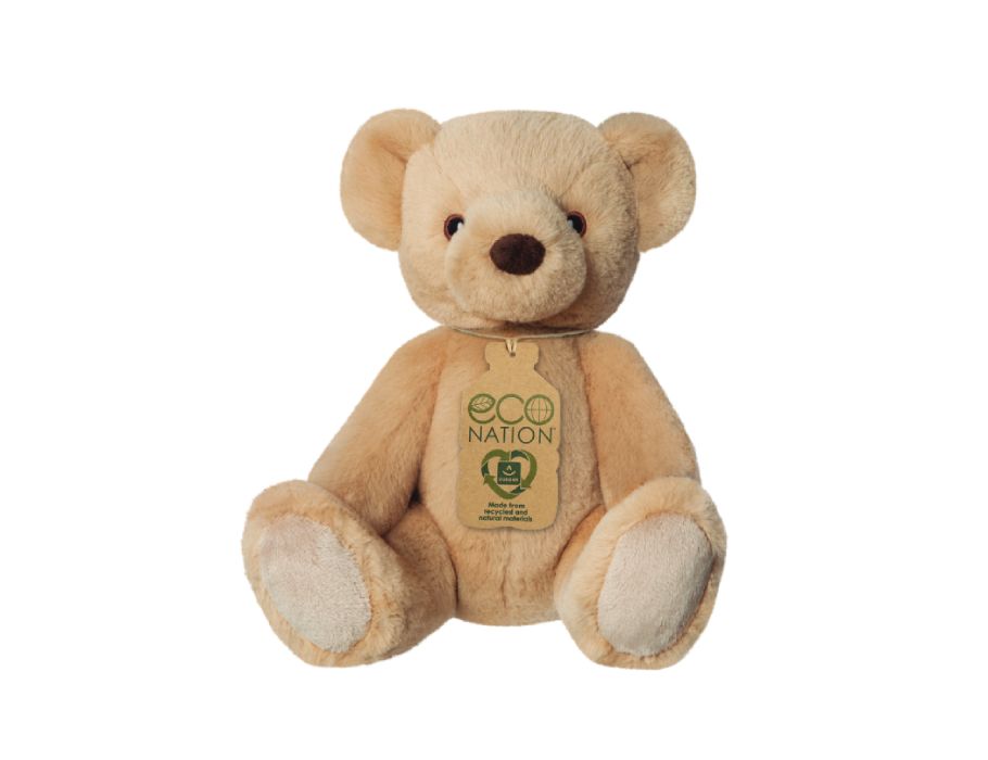 Eco nation plys krammetøj - bamse - 22 cm