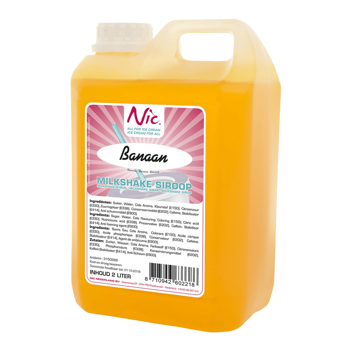 Nic banan milkshakesirup (2 liter)