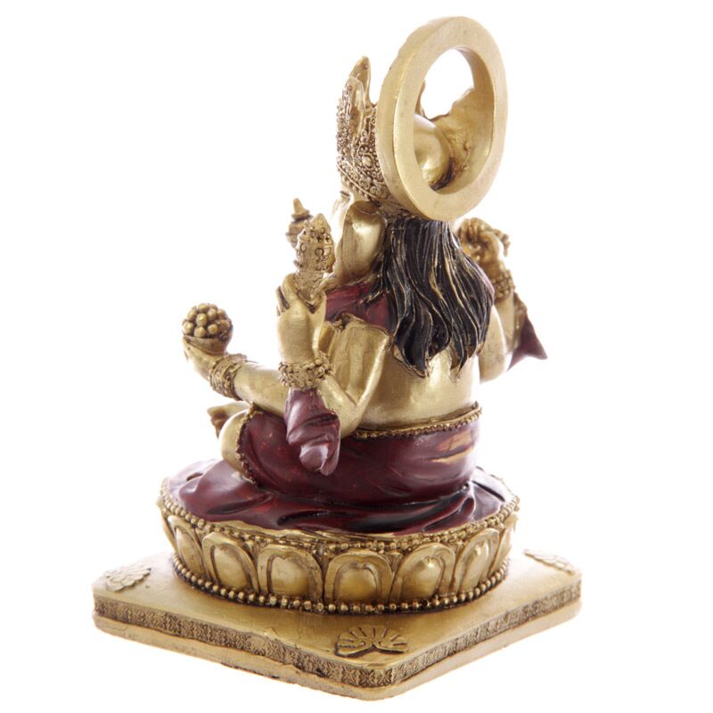 Guld og rød ganesh figur 14 cm