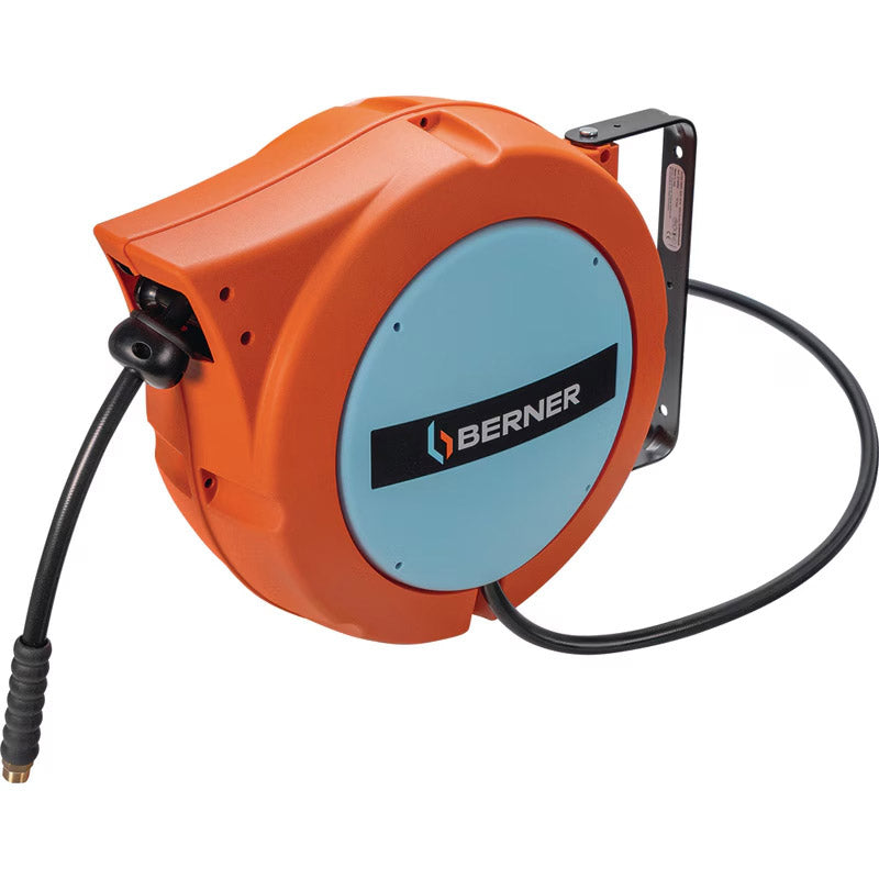 Berner luftspole 15 bar 10m �8mm selvtilbagetrækkende orange