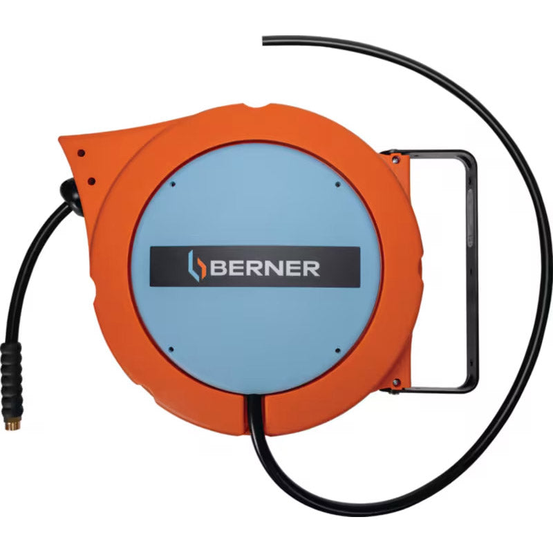 Berner luftspole 15 bar 10m �8mm selvtilbagetrækkende orange