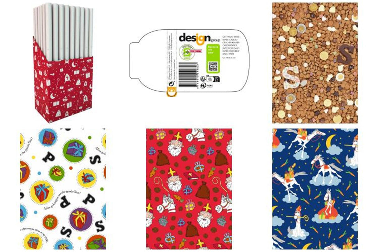 Hoomark gaveindpakningspapir Sinterklaas200x70 pr. løs rulle