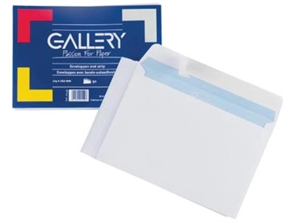 Galleri kuvert hvid - 114 x 162 mm - 50 stk