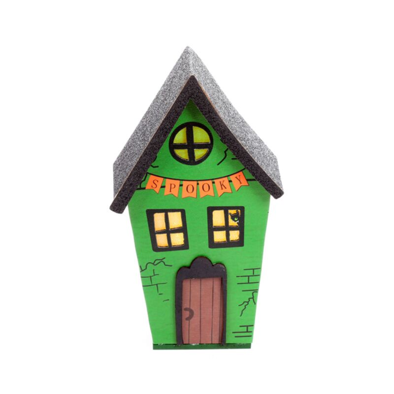 Stort uhyggeligt hus halloween led dekoration
