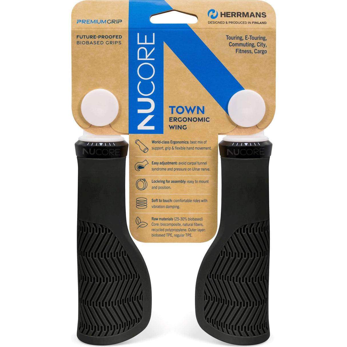 Herrmans håndtagssæt nucore town wave 130 130mm sort