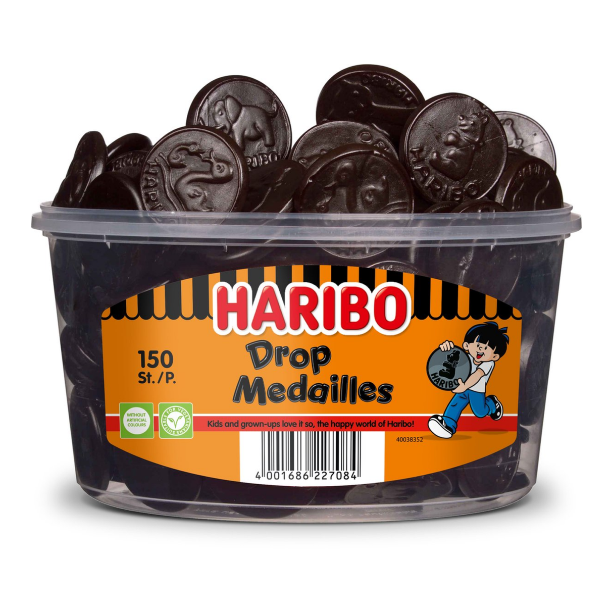 Haribo lakridsmedalje - lakrids - 150 stk silo