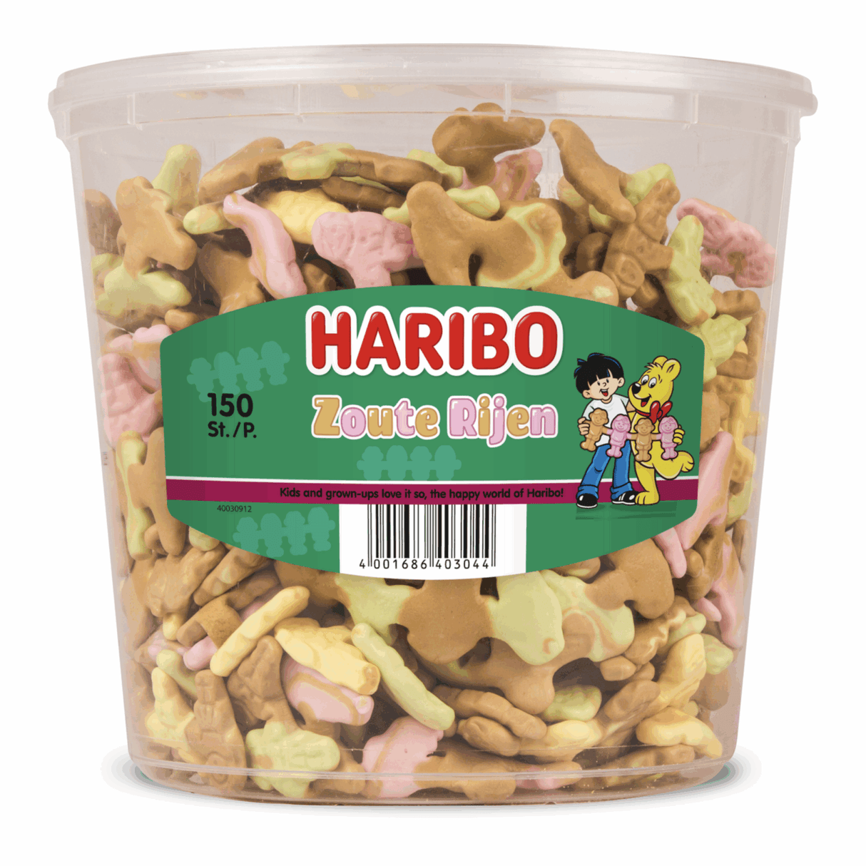 Haribo saltrækker - slik sal ammoniak med frugtsmag - 150 stk silo