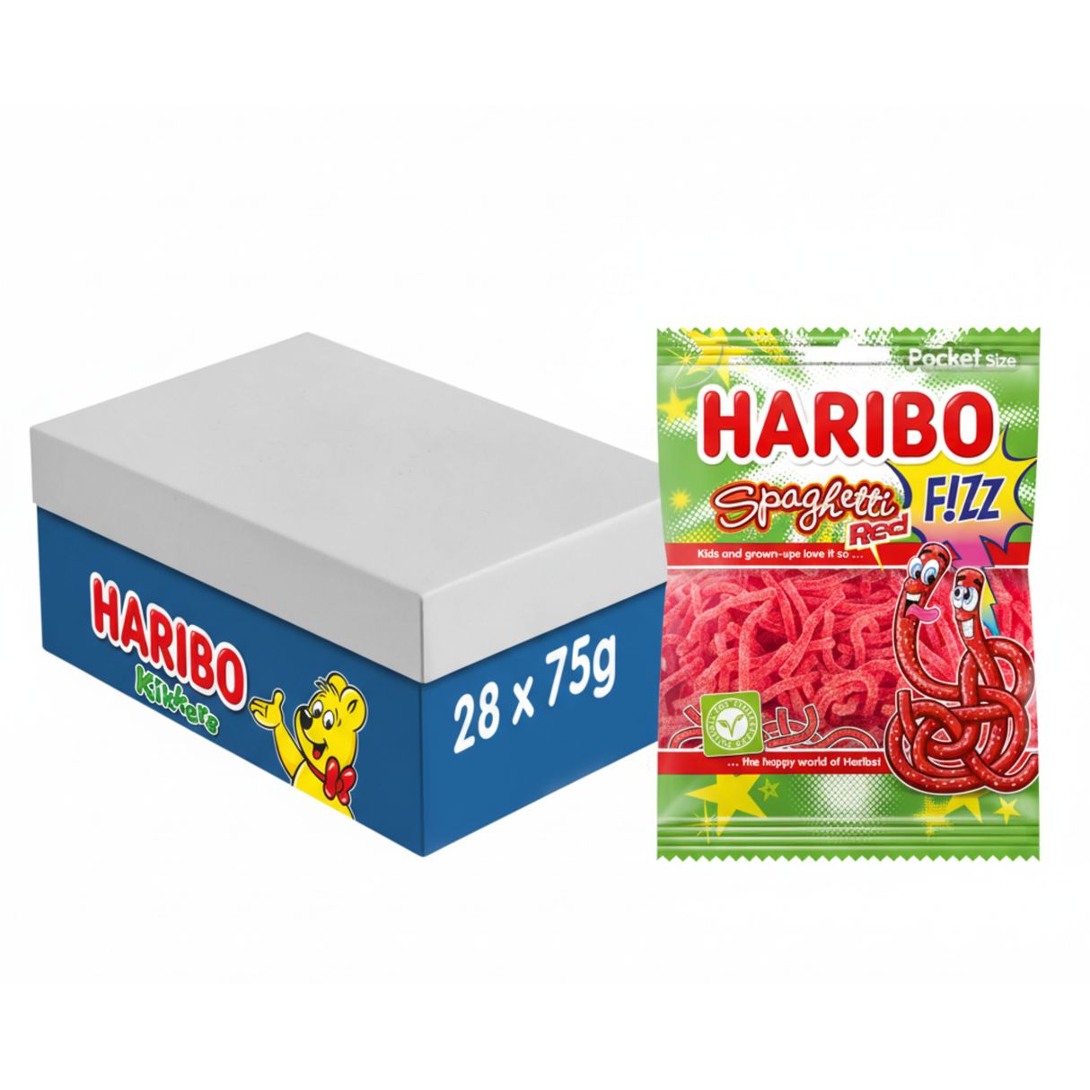Haribo spaghetti rød f!zz pose (28x 70gr)
