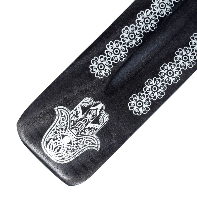 Mango træ hamsa hånd røgelse holder
