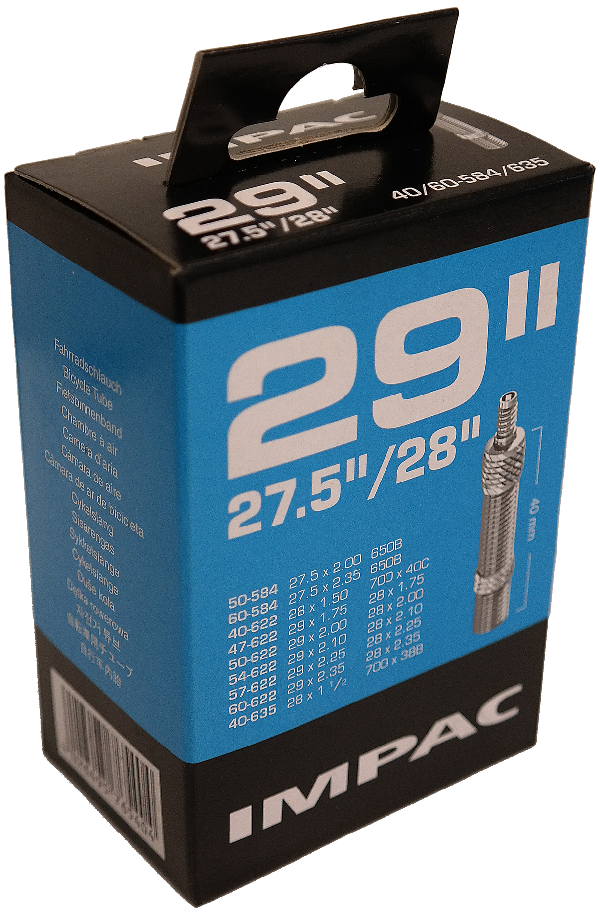 IMPAC (Schwalbe) Inner Tube DV19 28 29 tommer 40 60-622 635 40 mm
