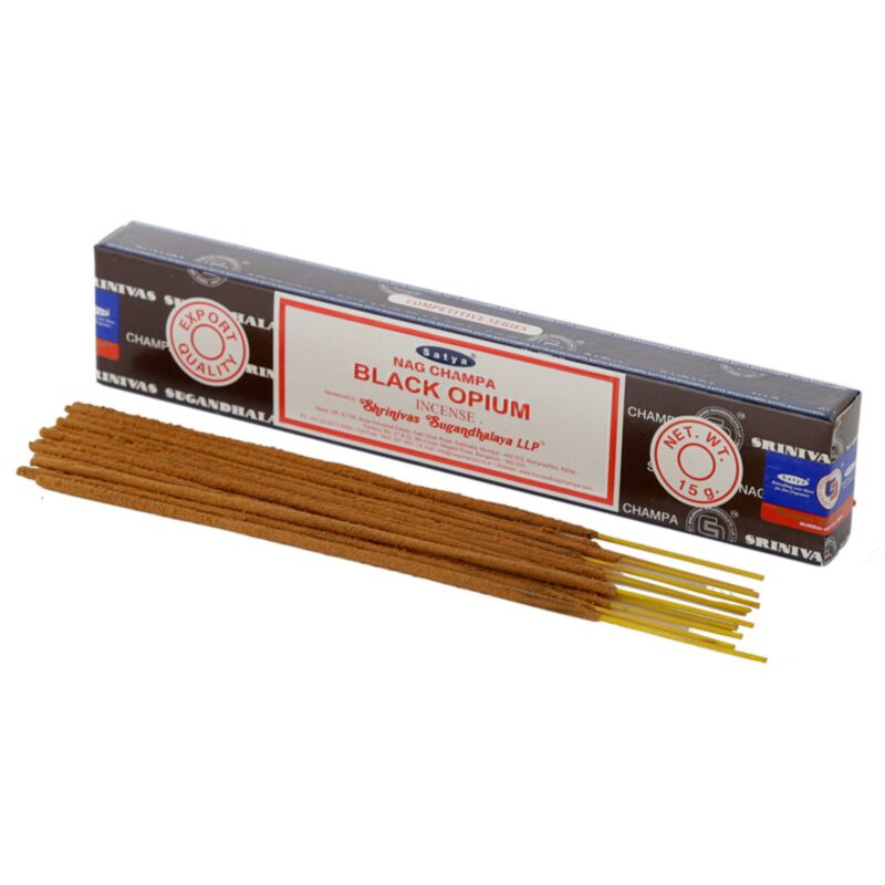 01346 sort opium - satya nag champa røgelsespinde