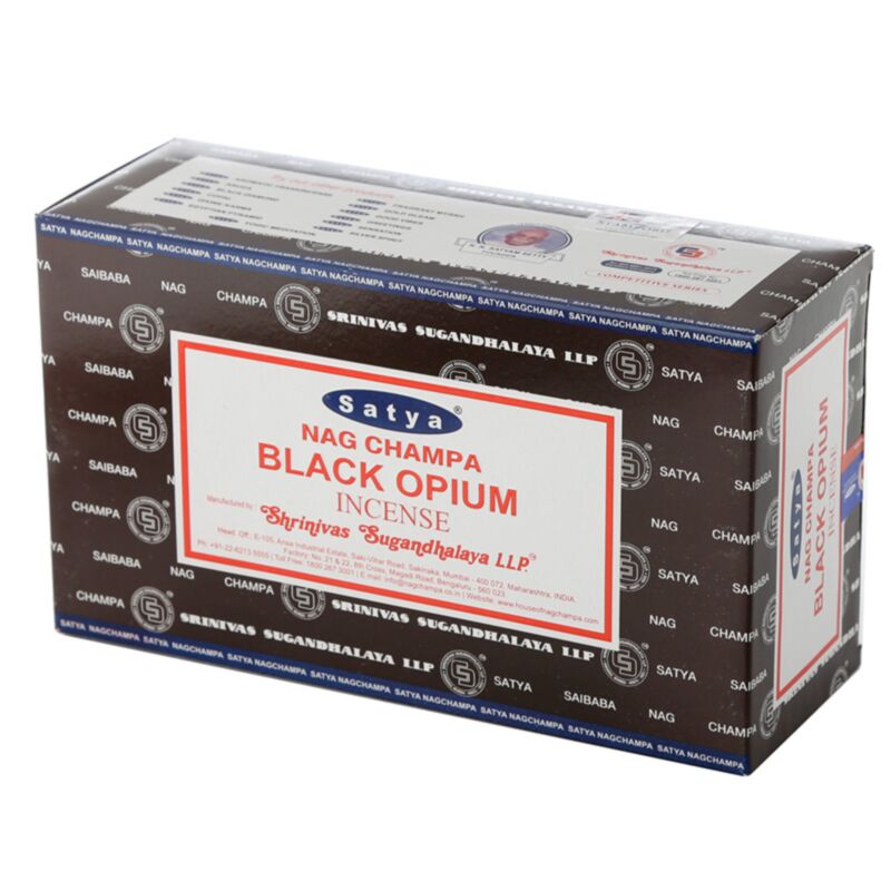 01346 sort opium - satya nag champa røgelsespinde