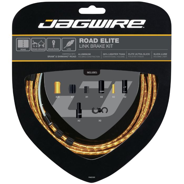 Jagwire road elite link bremsesæt - guld