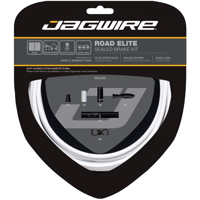 Jagwire road elite forseglet bremsesæt - hvid