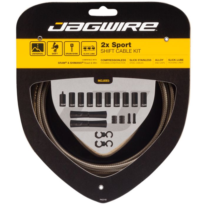 Jagwire 2x sportsskiftesæt - carbon sølv