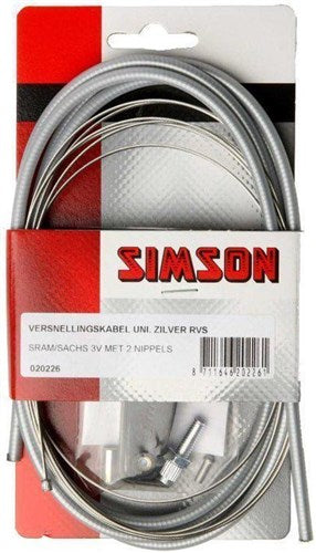 Elvedes gear kabel sram torpedo sachs sølv uni.