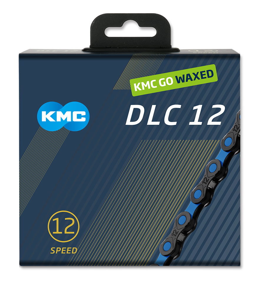 Kmc kæde dcl12 vokset 12 speed 126 led sort blå inkl. manglende led