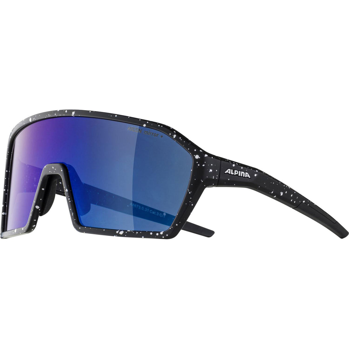 Alpina sportsbrille ram q-lite blå spejlglas sort